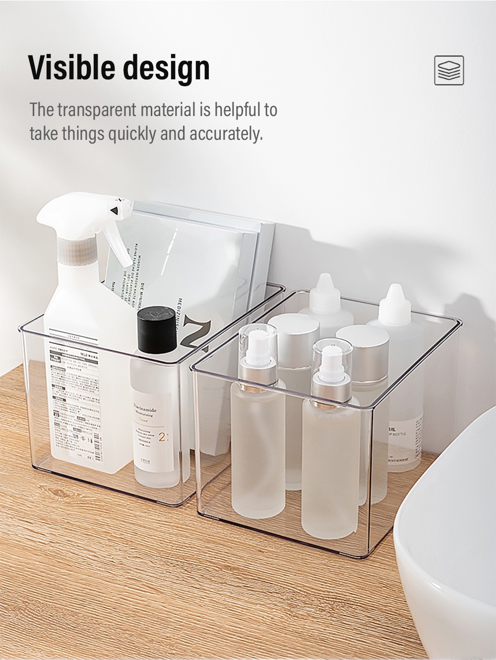 PET Multi-purpose Organizer Cosmetic Books Storage Box-3